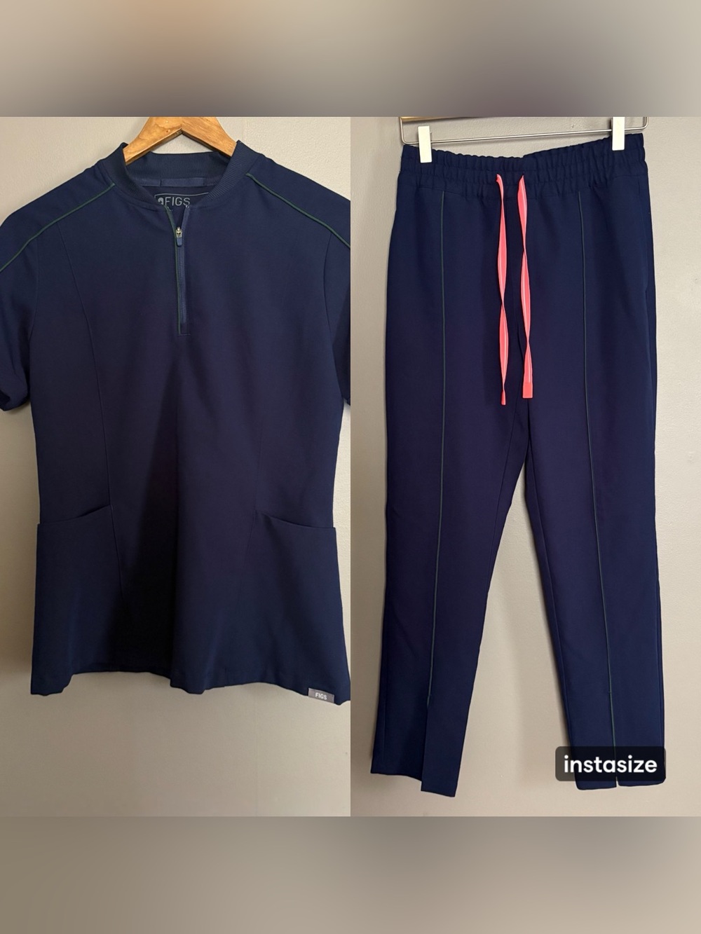 Figs Vail Half Zip Scrub Top and Pant Lira Set